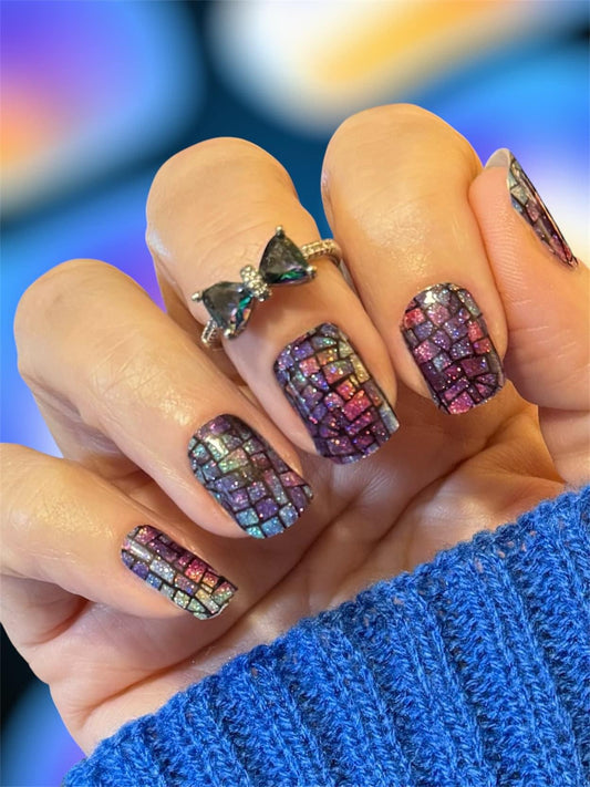 Mosaic Kaleidoscope Nail Wraps (GLITTER)