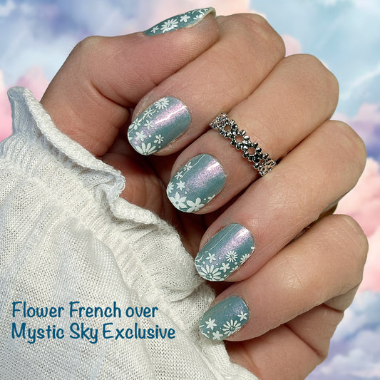 Flower French Tips Nail Wraps (OVERLAY)