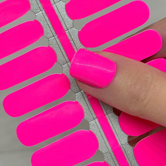 Neon Pink Solid Nail Wraps