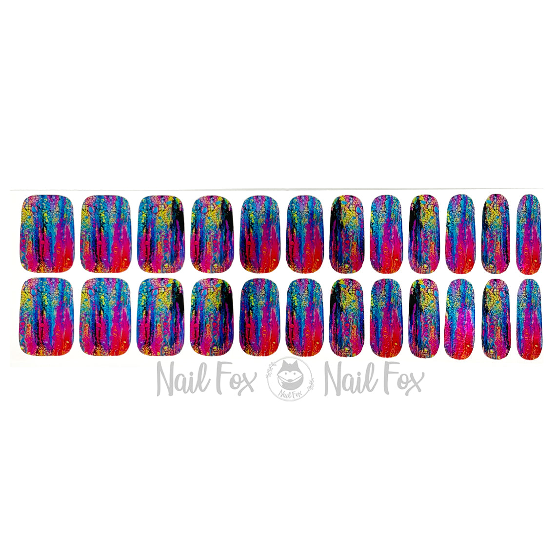Neon Rainbow Chrome Nail Wraps (METALLIC/CHROME)