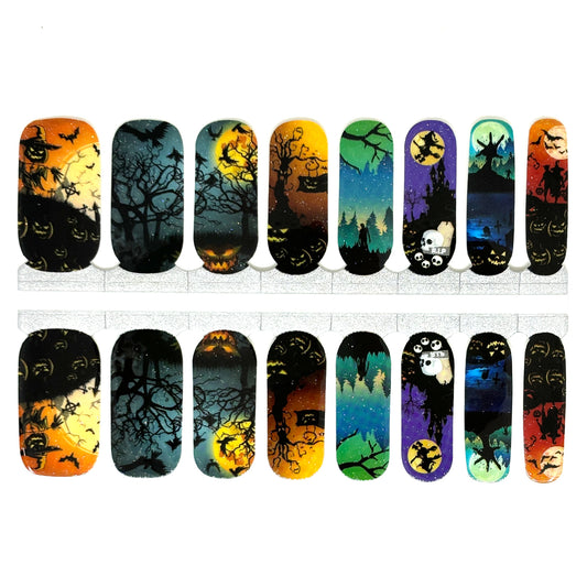 Night of the Dead Nail Wraps (GLITTER ACCENTS)