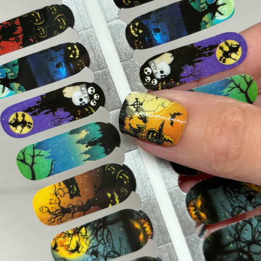 Night of the Dead Nail Wraps (GLITTER ACCENTS)