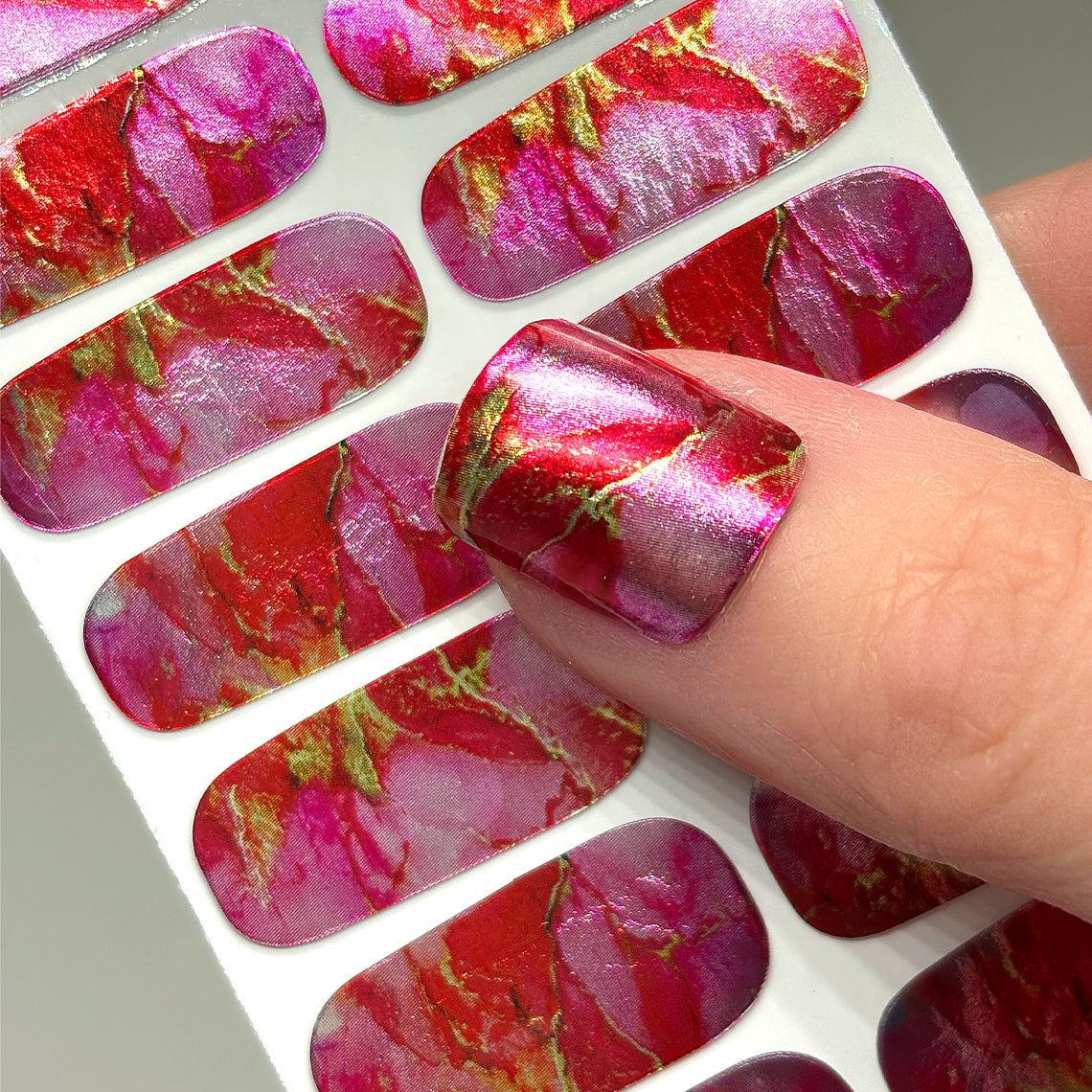 Passion Pink Nail Wraps (METALLIC)