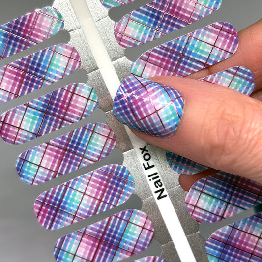 Pastel Plaid Exclusive Design Nail Wraps (FOIL)