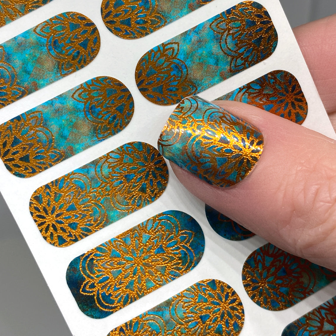 Patina Mandala Exclusive Design Nail Wraps (FOIL)