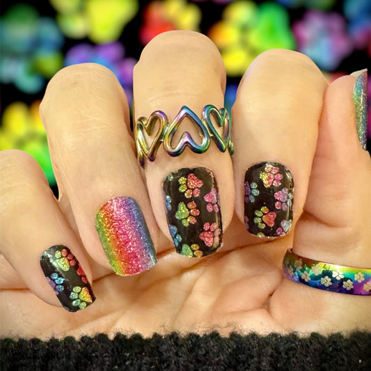 Pawsome Pride Exclusive Design Nail Wraps (GLITTER)