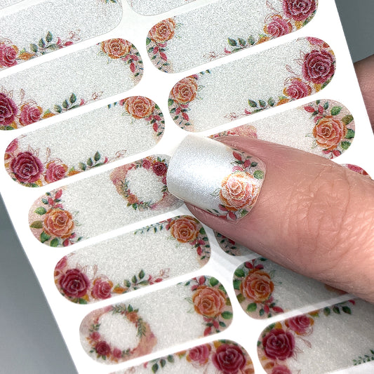 Pearlescent Rose Nail Wraps