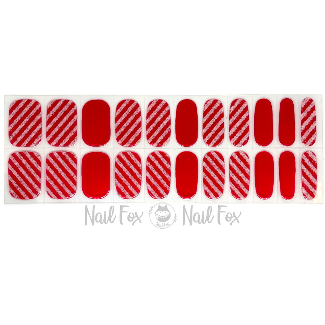 Peppermint Glam No Light Gel Nail Wraps (NLG)