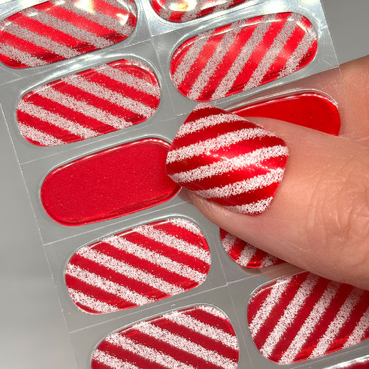 Peppermint Glam No Light Gel Nail Wraps (NLG)