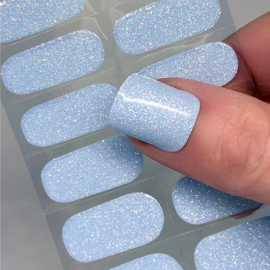 Periwinkle Crystal No Light Gel Nail Wraps (NLG)