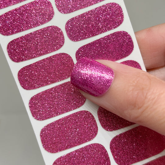 Petal Pink Glitter Nail Wraps