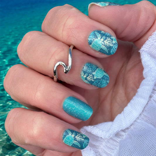 Turtle Tide Exclusive Nail Wraps (SUBTLE GLITTER)