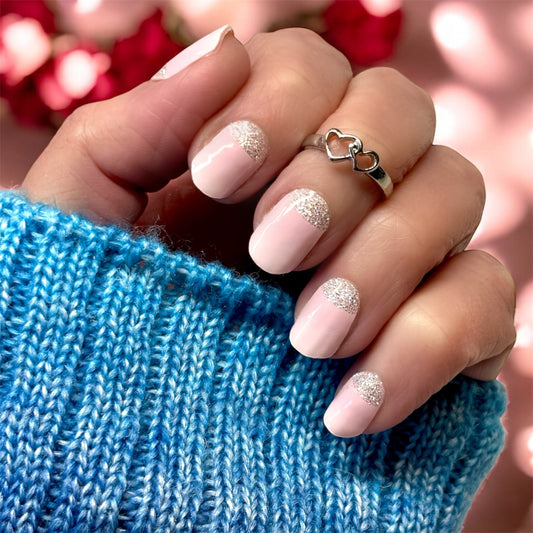 Pink Cloud Sparkle No Light Gel Nail Wraps (NLG)