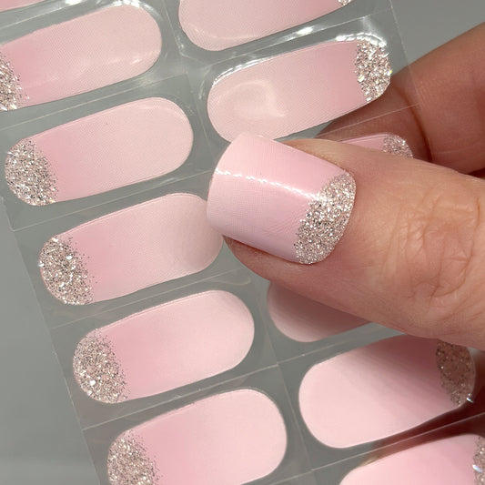 Pink Cloud Sparkle No Light Gel Nail Wraps (NLG)