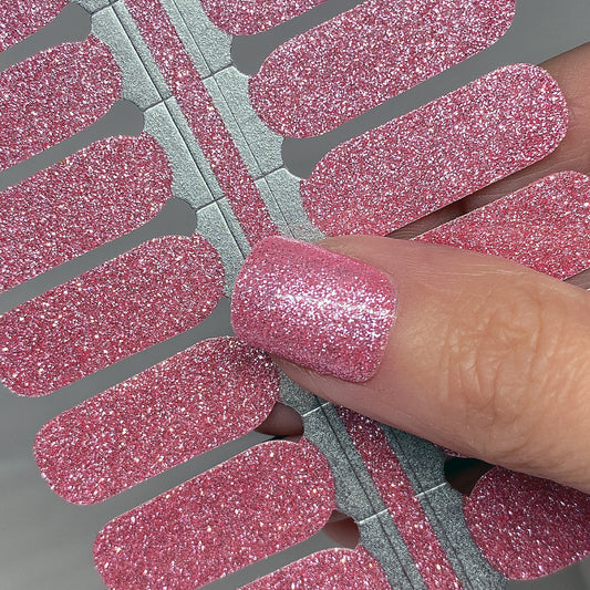 Pink Glitter Nail Wraps