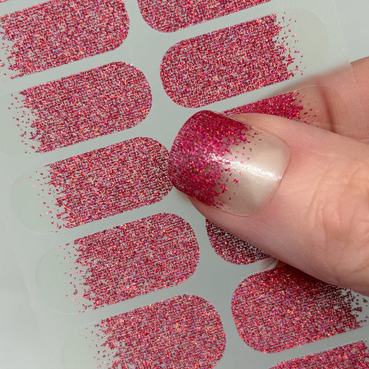 Pink Prism Nail Wraps (HOLO GLITTER)