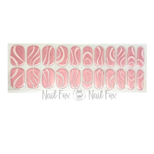 Pink Swirls No Light Gel Nail Wraps (NLG)
