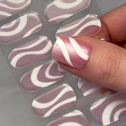 Pink Swirls No Light Gel Nail Wraps (NLG)