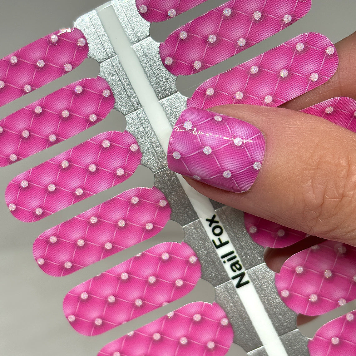 Pink Tuffed Exclusive Design Nail Wraps (Glitter Accents)