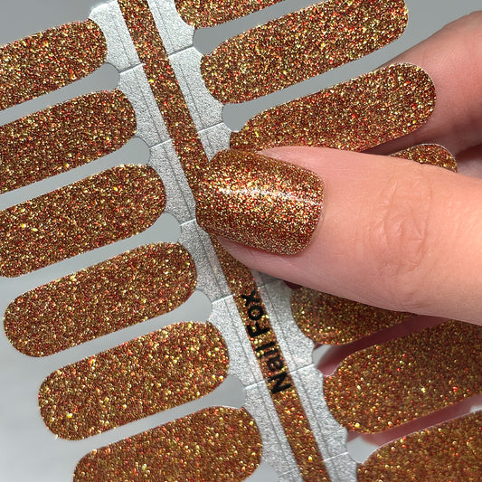 Pumpkin Spice Glitter Nail Wraps