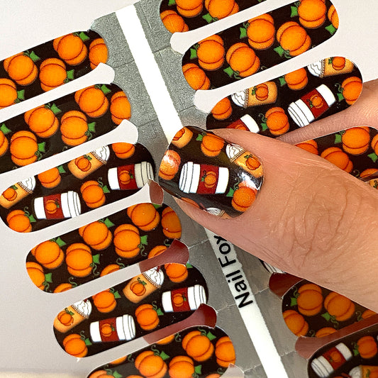 Pumpkin Spice Exclusive Design Nail Wraps