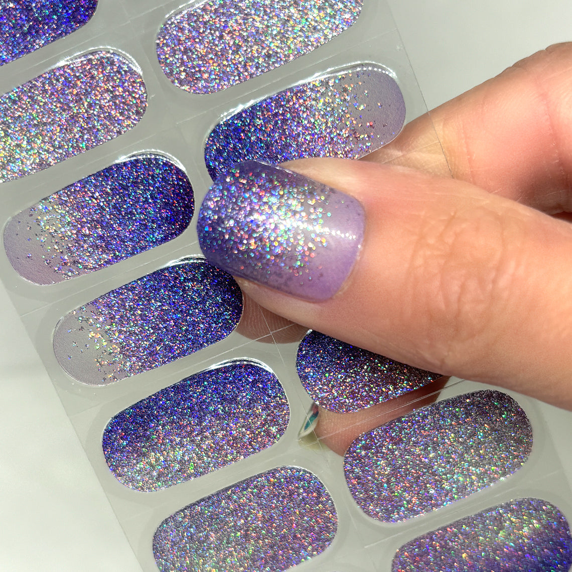 Purple Dazzle No Light Gel Nail Wraps (NLG)