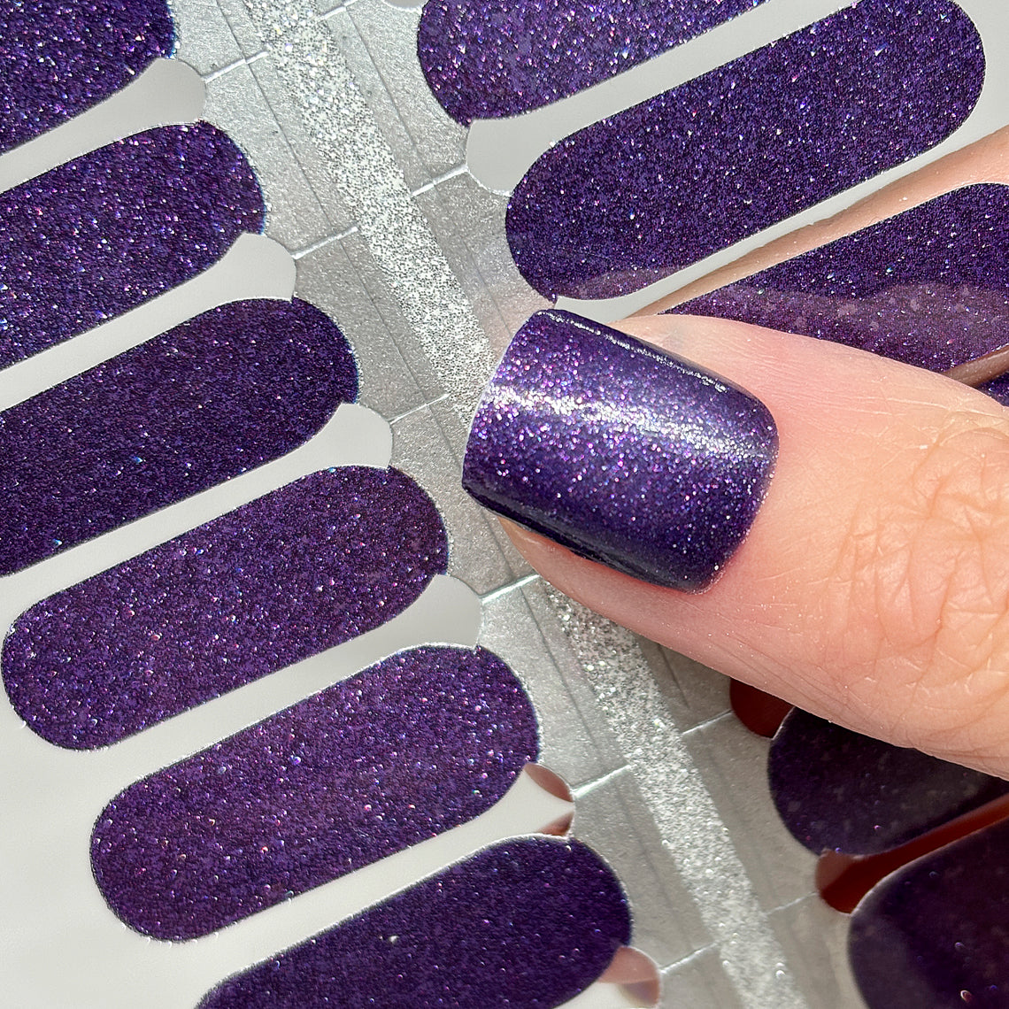 Purple Glitter Nail Wraps