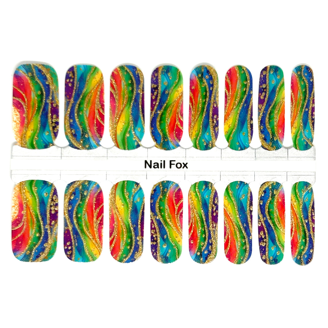 Rainbow Agate Exclusive Design Nail Wraps (GLITTER)