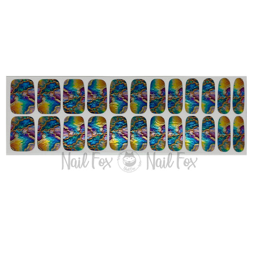 Rainbow Geode Nail Wraps (METALLIC)