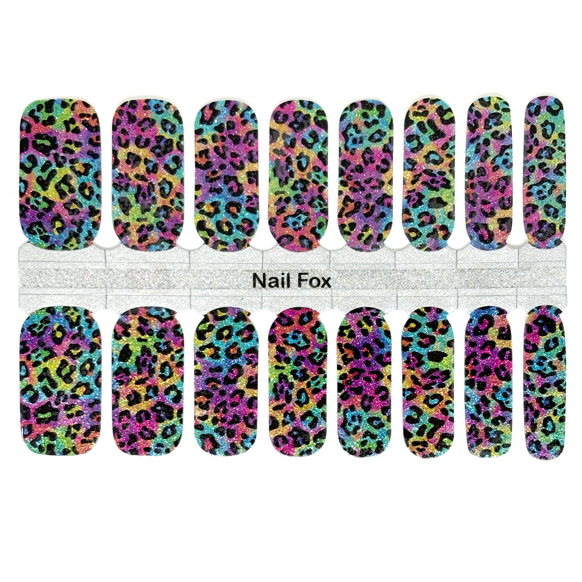 Rainbow Leopard Exclusive Design Nail Wraps (GLITTER)