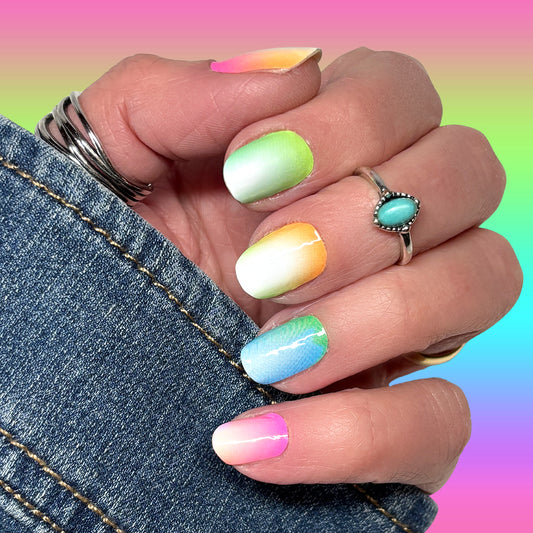 Rainbow Pastel Ombre Nail Wraps