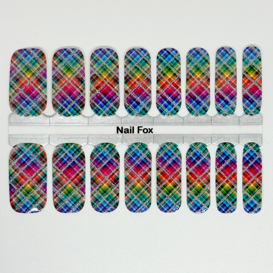 Rainbow Plaid Exclusive Design Nail Wraps