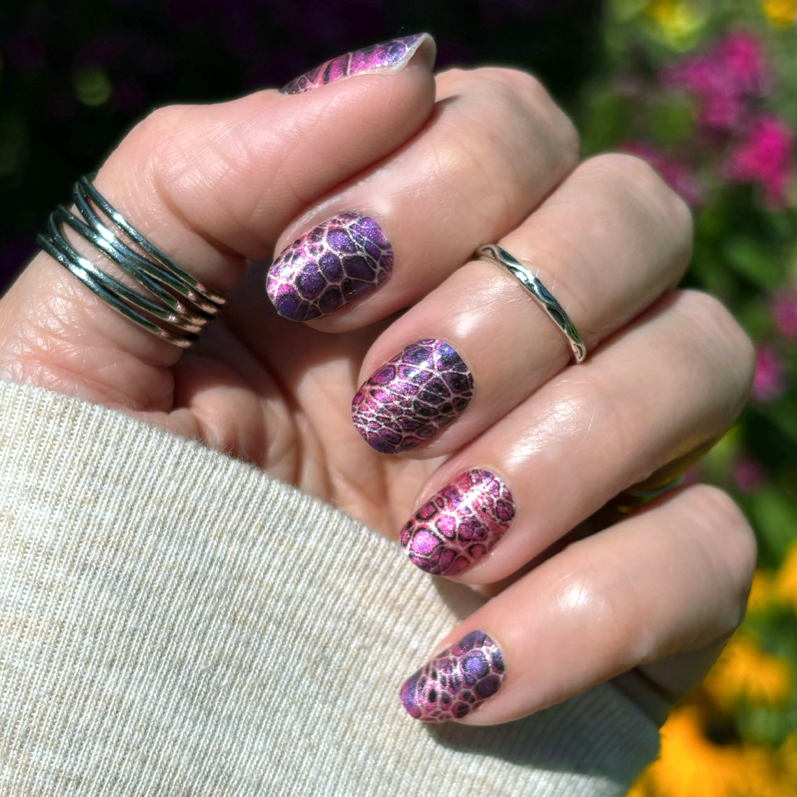 Raspberry Rhythmn Exclusive Design Nail Wraps (PEARL)