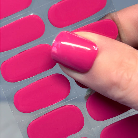 Raspberry Solid No Light Gel Nail Wraps (NLG)