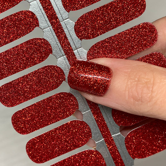 Red Glitter Nail Wraps