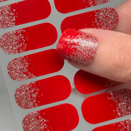 Red Stardust Nail Wraps