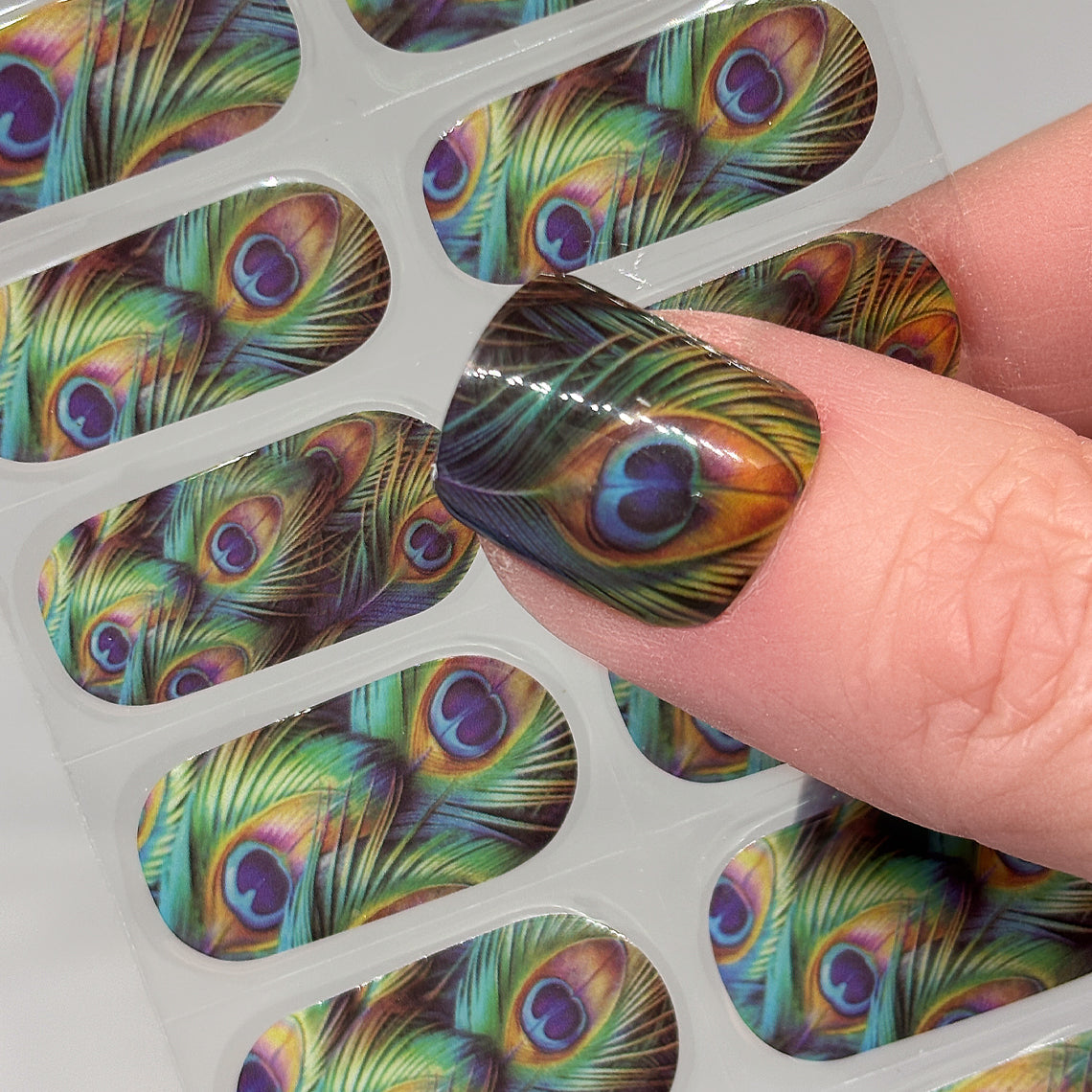 🎁 Regal Peacock Exclusive No Light Gel Nail Wraps (NLG) (100% off)