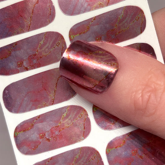 Rose Gold Marble Nail Wraps (METALLIC/CHROME)