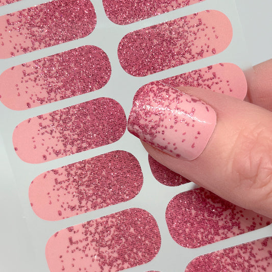 🎁 Rose Quartz Glitter Nail Wraps (100% off)