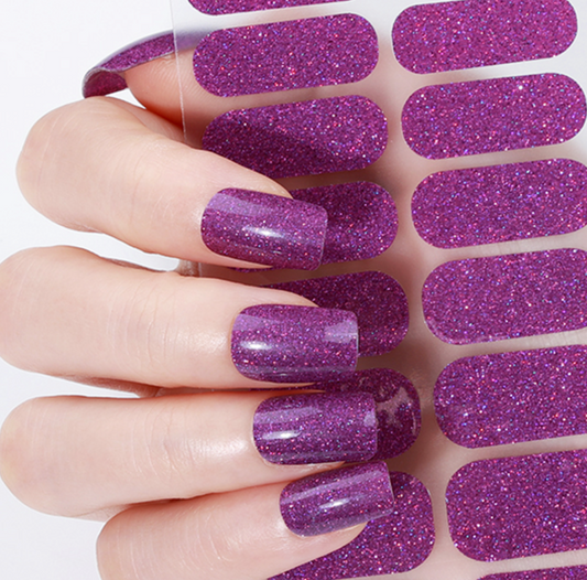 Holo Purple Glitter Nail Wraps