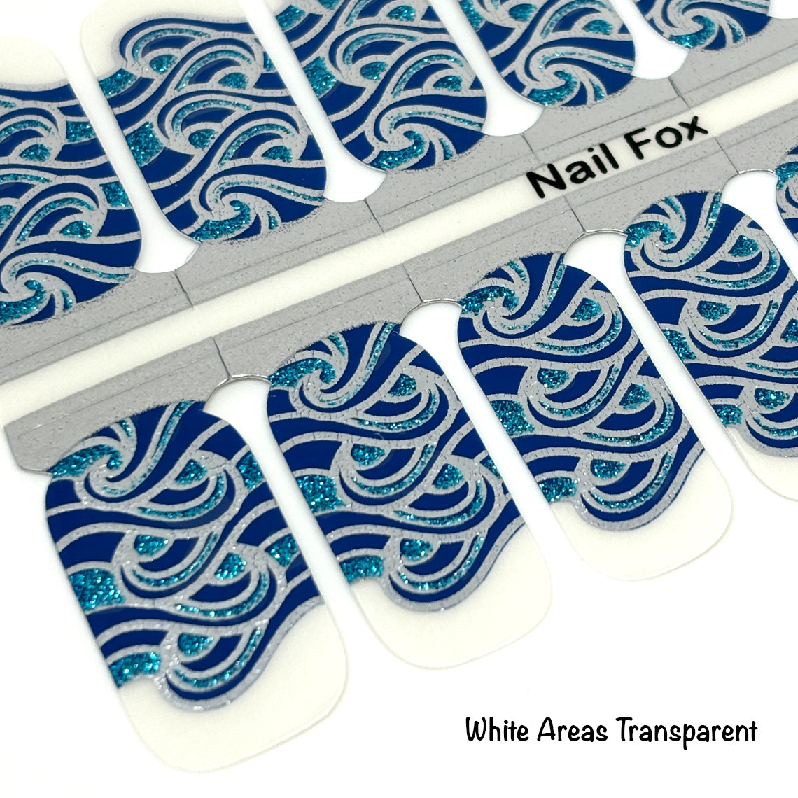 Sea Swirls - French Tips Exclusive Design Nail Wraps (GLITTER/FOIL)