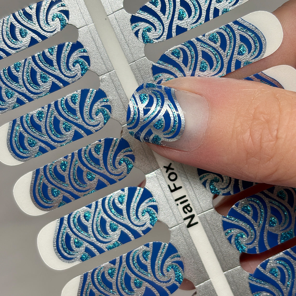 Sea Swirls - French Tips Exclusive Design Nail Wraps (GLITTER/FOIL)