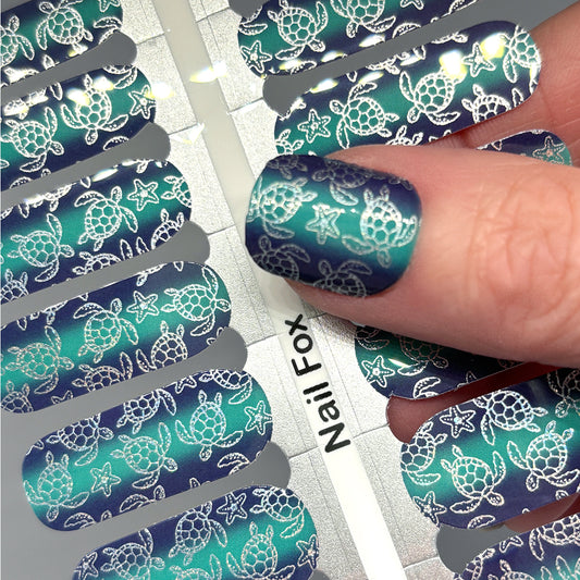 Sea Turtles & Starfish Exclusive Design Nail Wraps (FOIL)