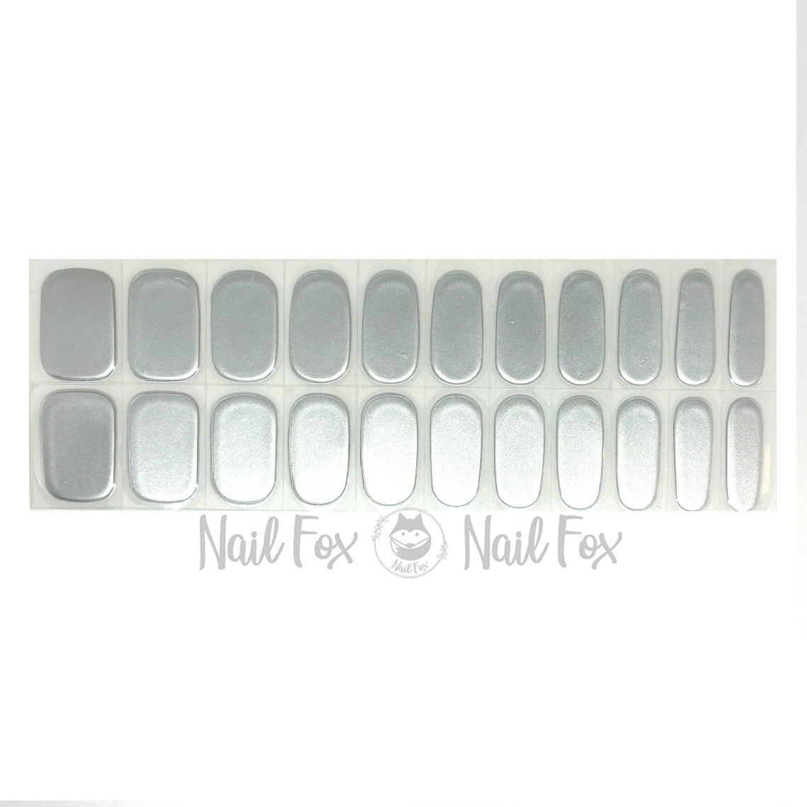 Silver Chrome No Light Gel Nail Wraps (NLG)