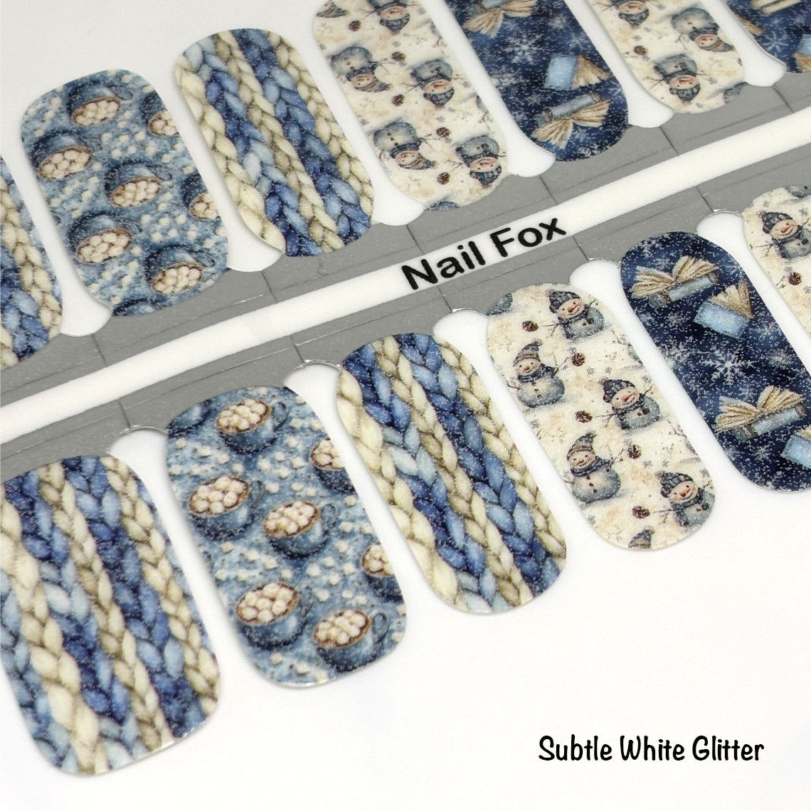 Snow Day Exclusive Design Nail Wraps (SUBTLE Glitter)