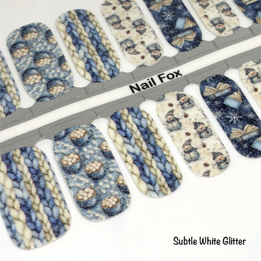 Snow Day Exclusive Design Nail Wraps (SUBTLE Glitter)