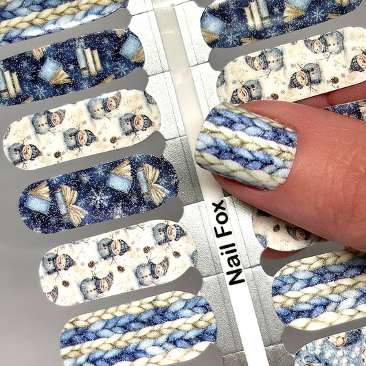 Snow Day Exclusive Design Nail Wraps (SUBTLE Glitter)