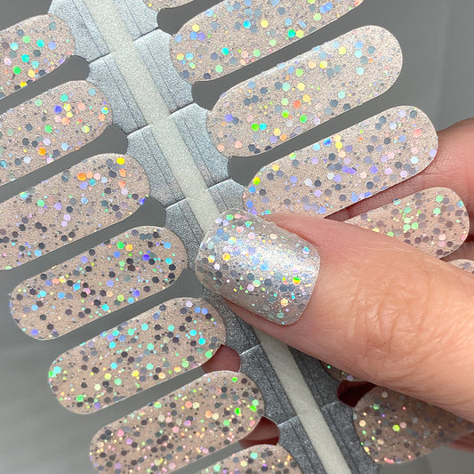 Snow on the Beach Glitter Nail Wraps (HOLO)