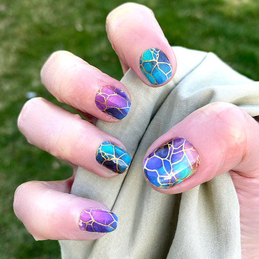 Stained Glass Exclusive Design Nail Wraps (FOIL)