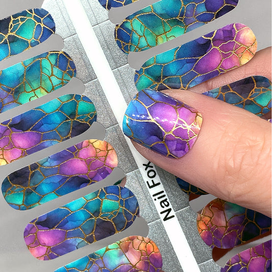 Stained Glass Exclusive Design Nail Wraps (FOIL)